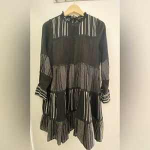 Zara Black MiniDress Cotton Long Sleeves